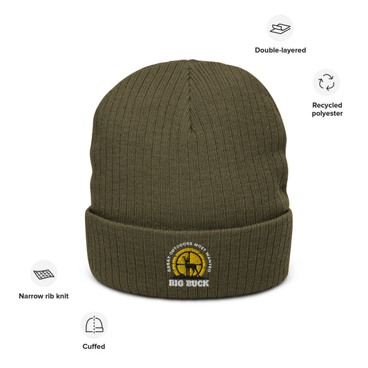 Big Buck Ribbed Knit Beanie