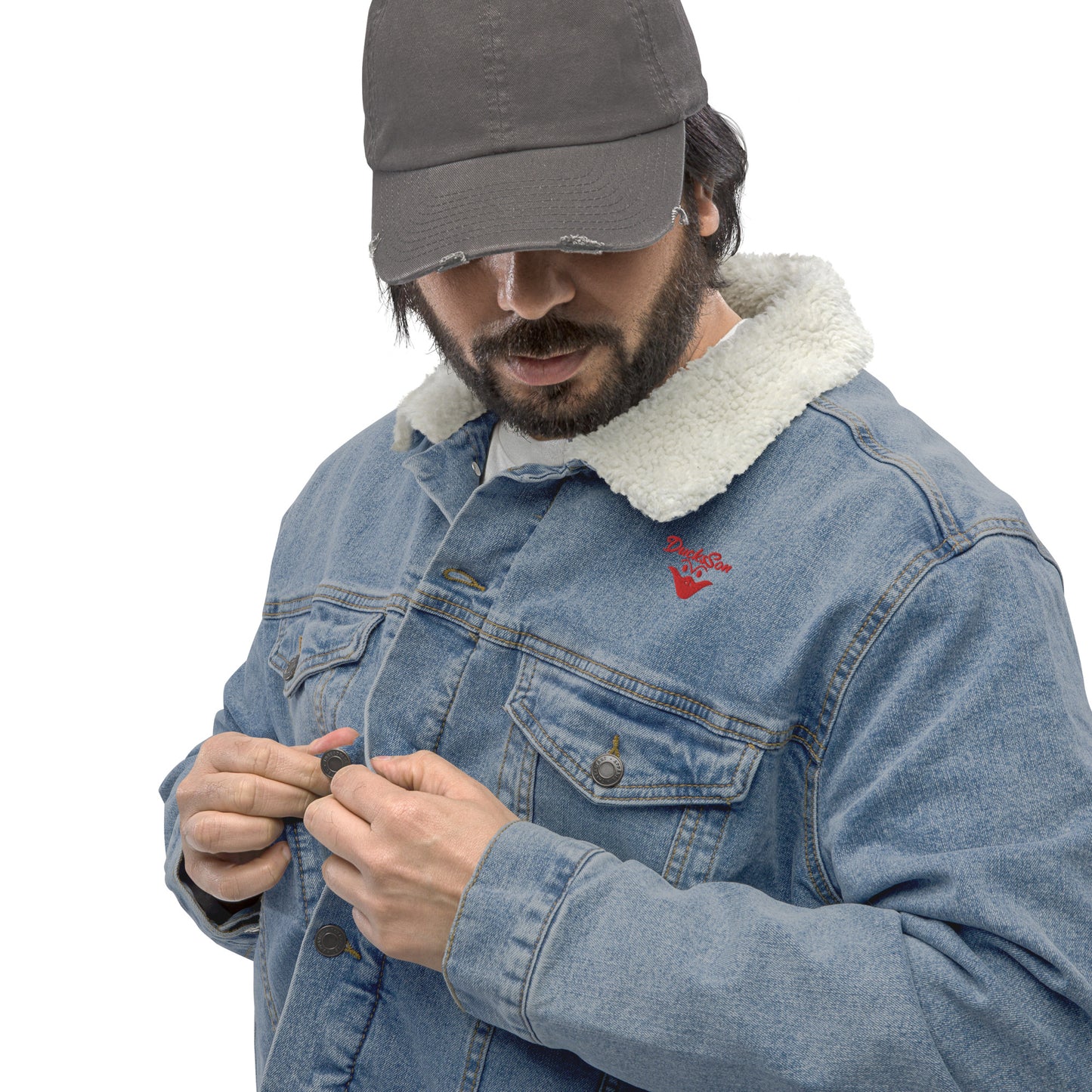 DucksSon Unisex Denim Sherpa Jacket